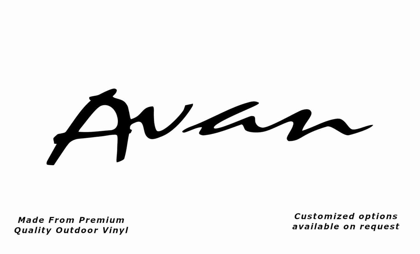 Avan caravan replacement vinyl decal sticker in black.