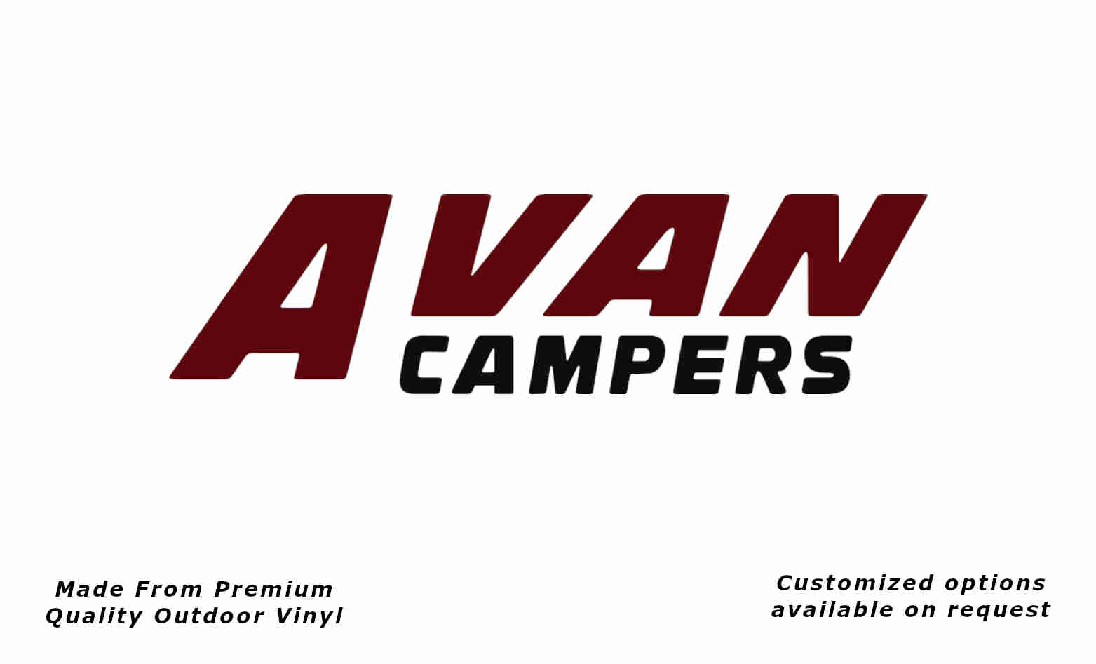 Avan campers caravan replacement vinyl decal sticker in purple red and black.