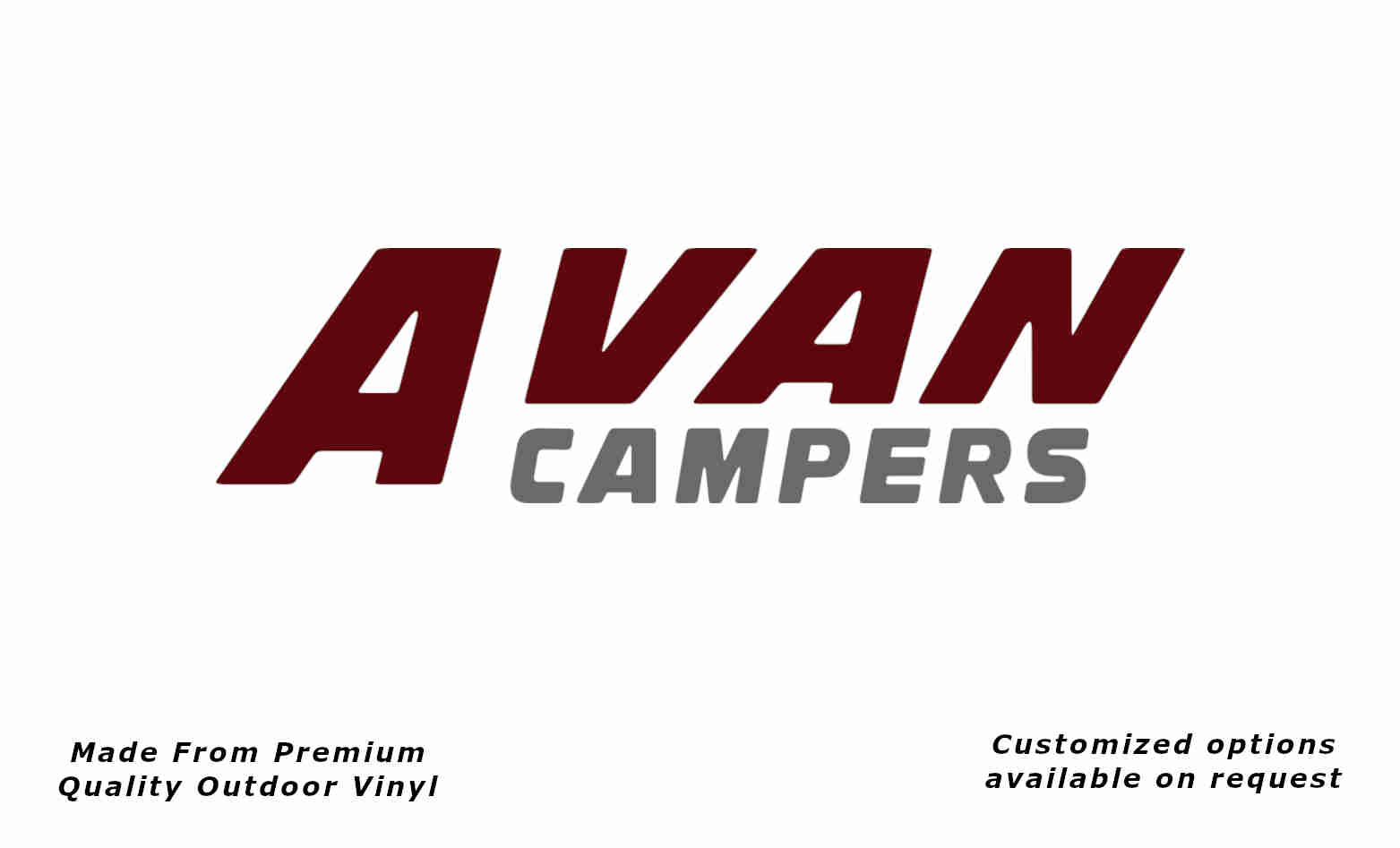 Avan campers caravan replacement vinyl decal sticker in purple red and silver grey.
