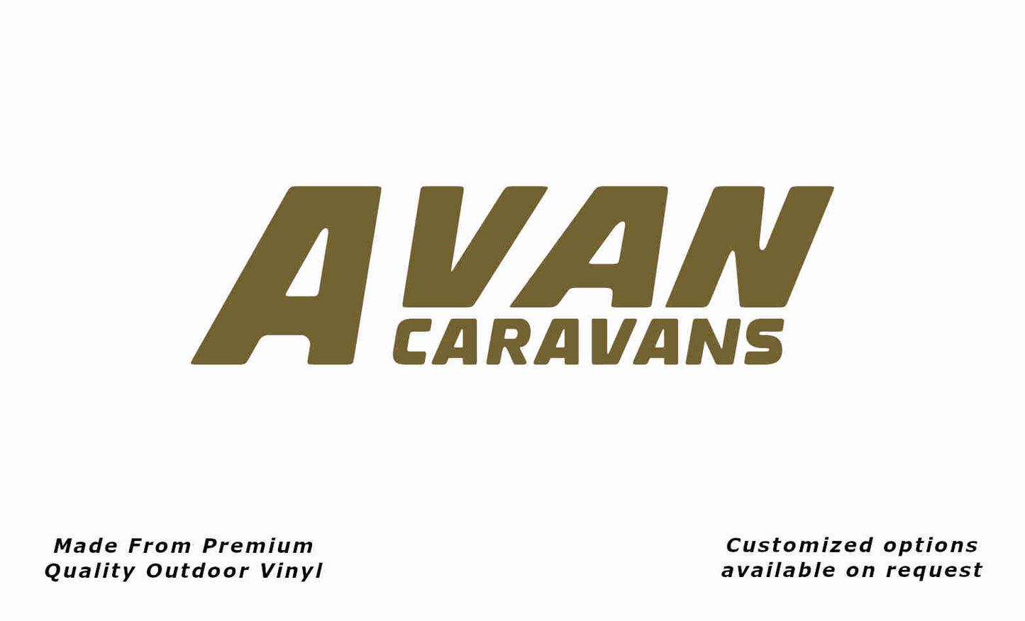 Avan caravans replacement vinyl decal sticker in gold.
