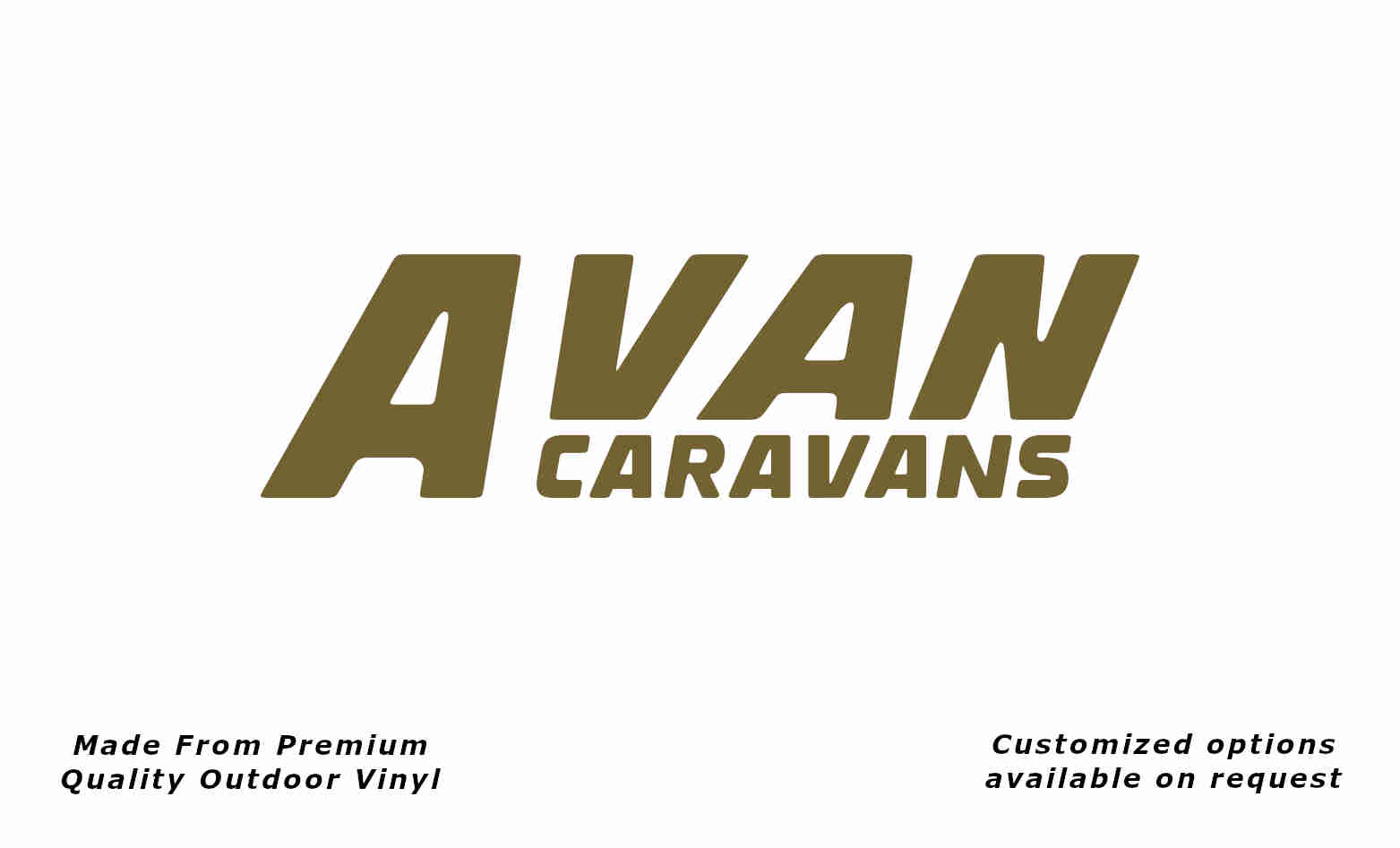 Avan caravans replacement vinyl decal sticker in gold.