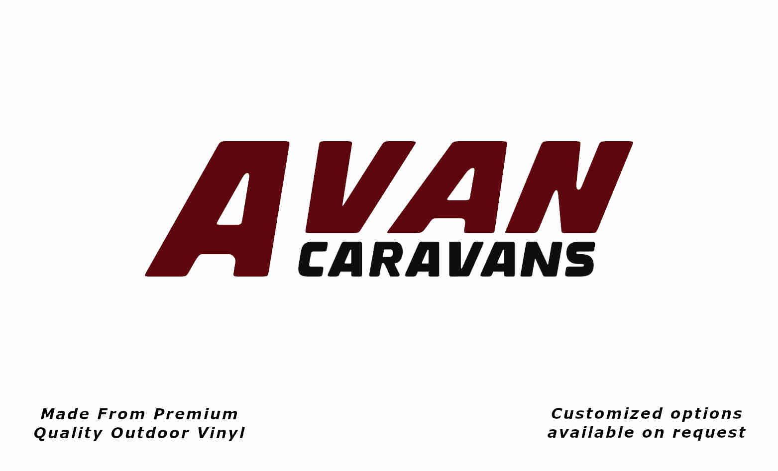 Avan caravans replacement vinyl decal sticker in purple red and black.