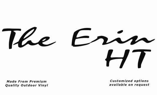 The erin ht caravan replacement vinyl decal in black.