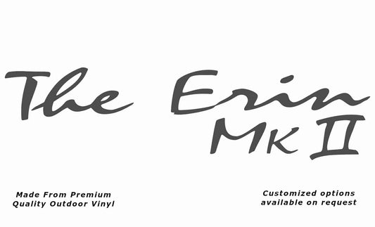 Avan the erin mk ii caravan replacement vinyl decal sticker in dark grey.