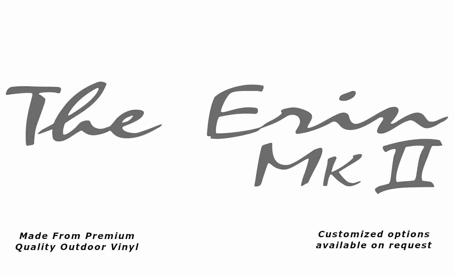Avan the erin mk ii caravan replacement vinyl decal sticker in silver grey.