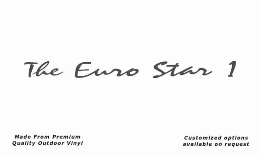 Avan the euro star 1 side stripes caravan replacement vinyl decal sticker in dark grey.