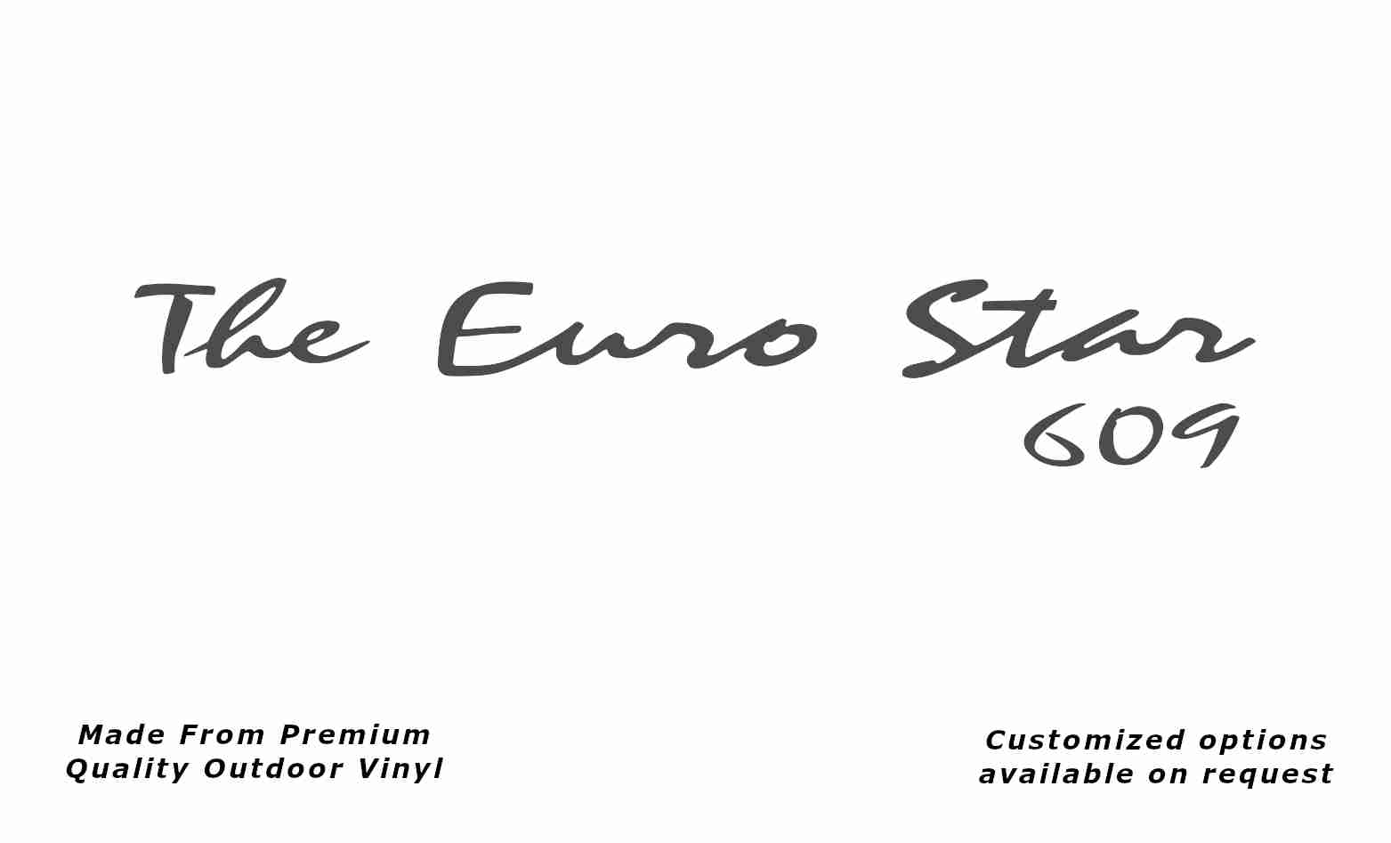 Avan the euro star 609 side stripes caravan replacement vinyl decal sticker in dark grey.