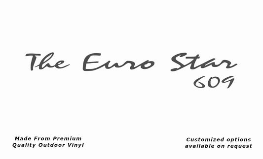 Avan the euro star 609 side stripes caravan replacement vinyl decal sticker in dark grey.