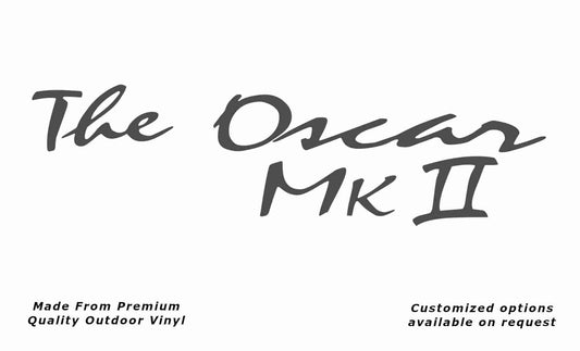 Avan the oscar mk ii caravan replacement vinyl decal sticker in dark grey.