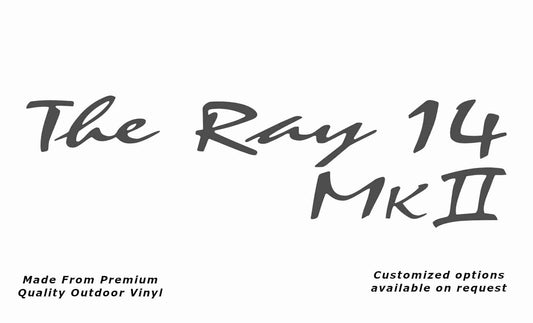 Avan the ray 14 mk ii caravan replacement vinyl decal sticker in dark grey.