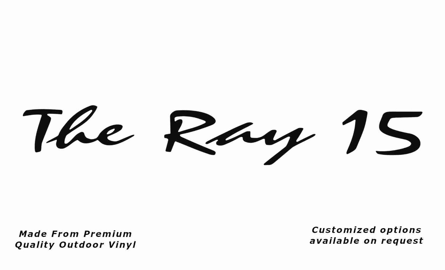 Avan the ray 15 caravan replacement vinyl decal sticker in black.