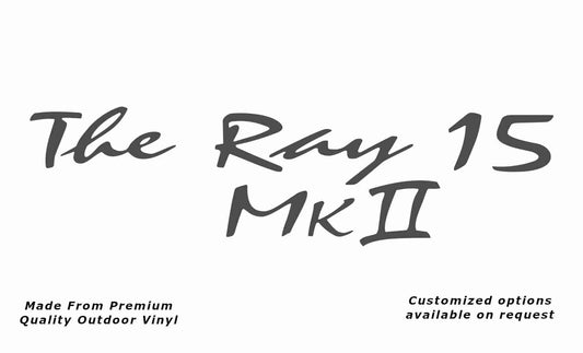 Avan the ray 15 mk ii caravan replacement vinyl decal sticker in dark grey.