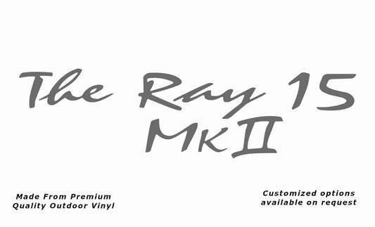 Avan the ray 15 mk ii caravan replacement vinyl decal sticker in silver grey.