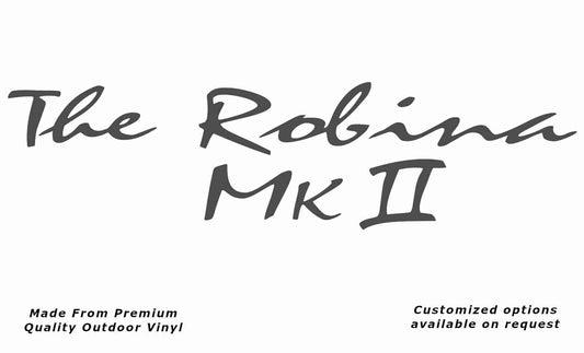 Avan the robina mk ii caravan replacement vinyl decal sticker in dark grey.