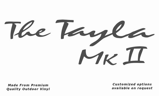 Avan the tayla mk ii caravan replacement vinyl decal sticker in dark grey.
