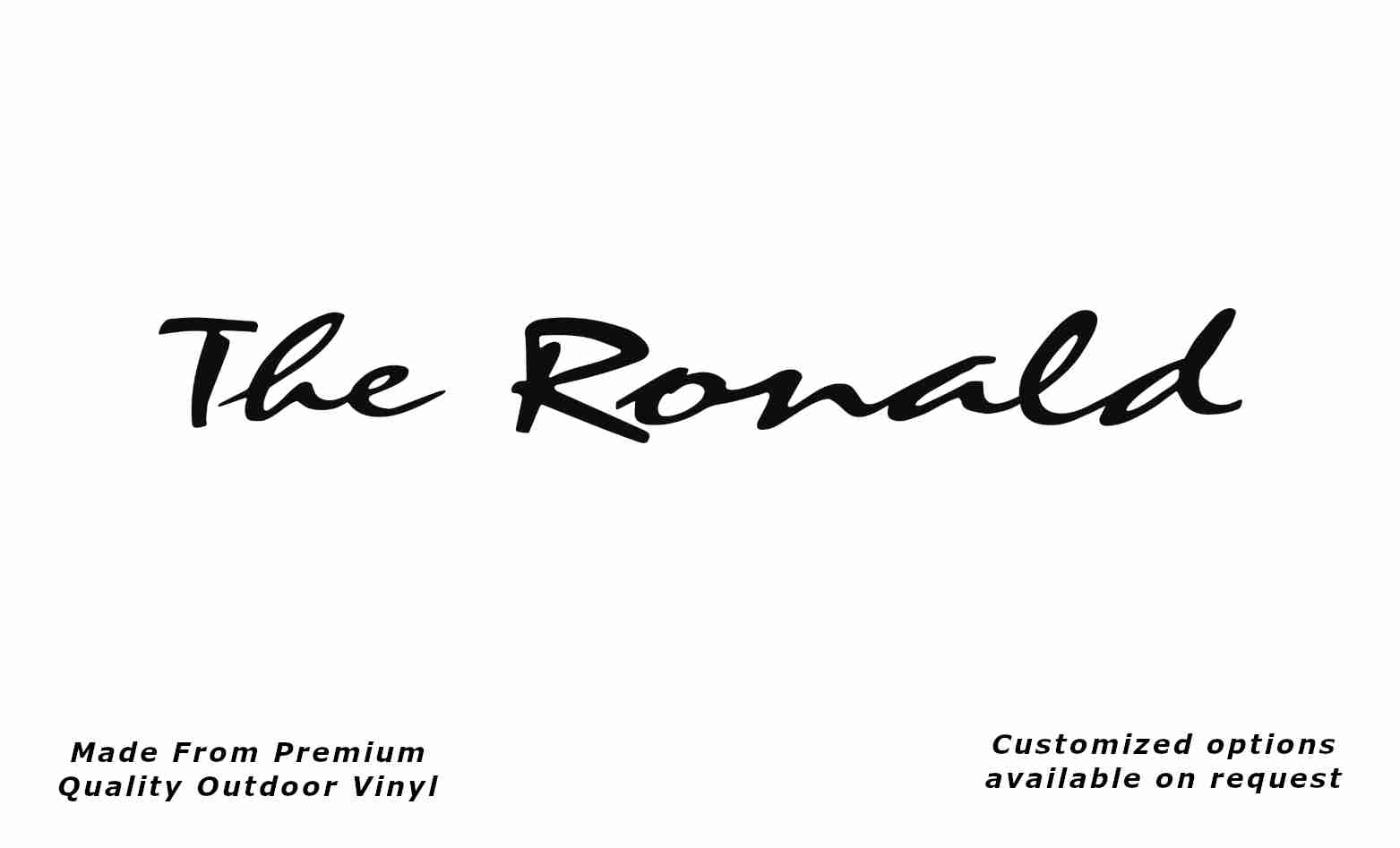 Avan the ronald caravan replacement vinyl decal sticker in black.