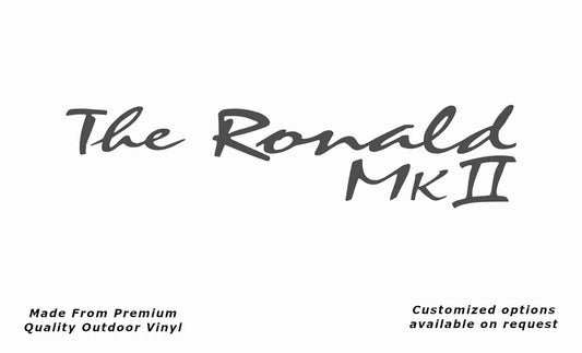 Avan the ronald mkii caravan replacement vinyl decal sticker in dark grey.