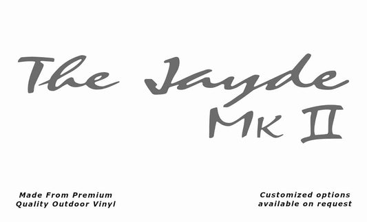 Avan the jayde mk ii caravan replacement vinyl decal sticker in silver grey.