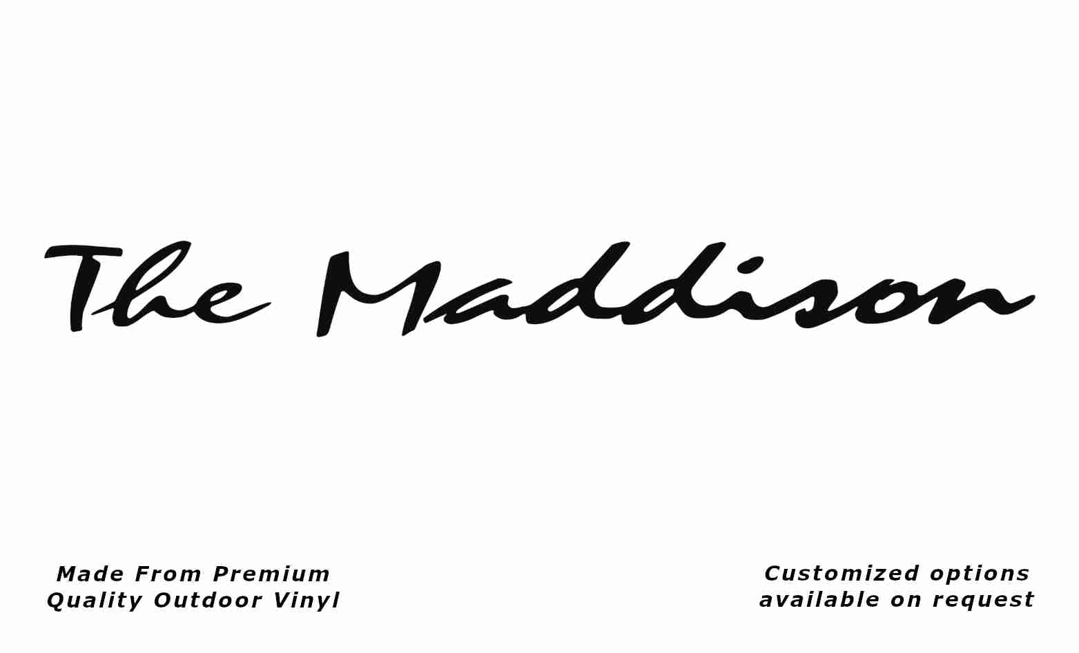 Avan the maddison caravan replacement vinyl decal sticker in black.