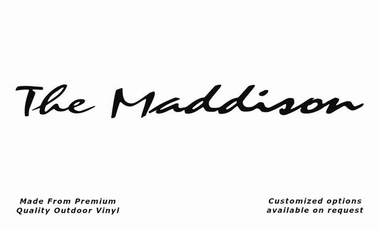 Avan the maddison caravan replacement vinyl decal sticker in black.