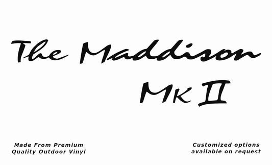 Avan the maddison mkii caravan replacement vinyl decal sticker in black.