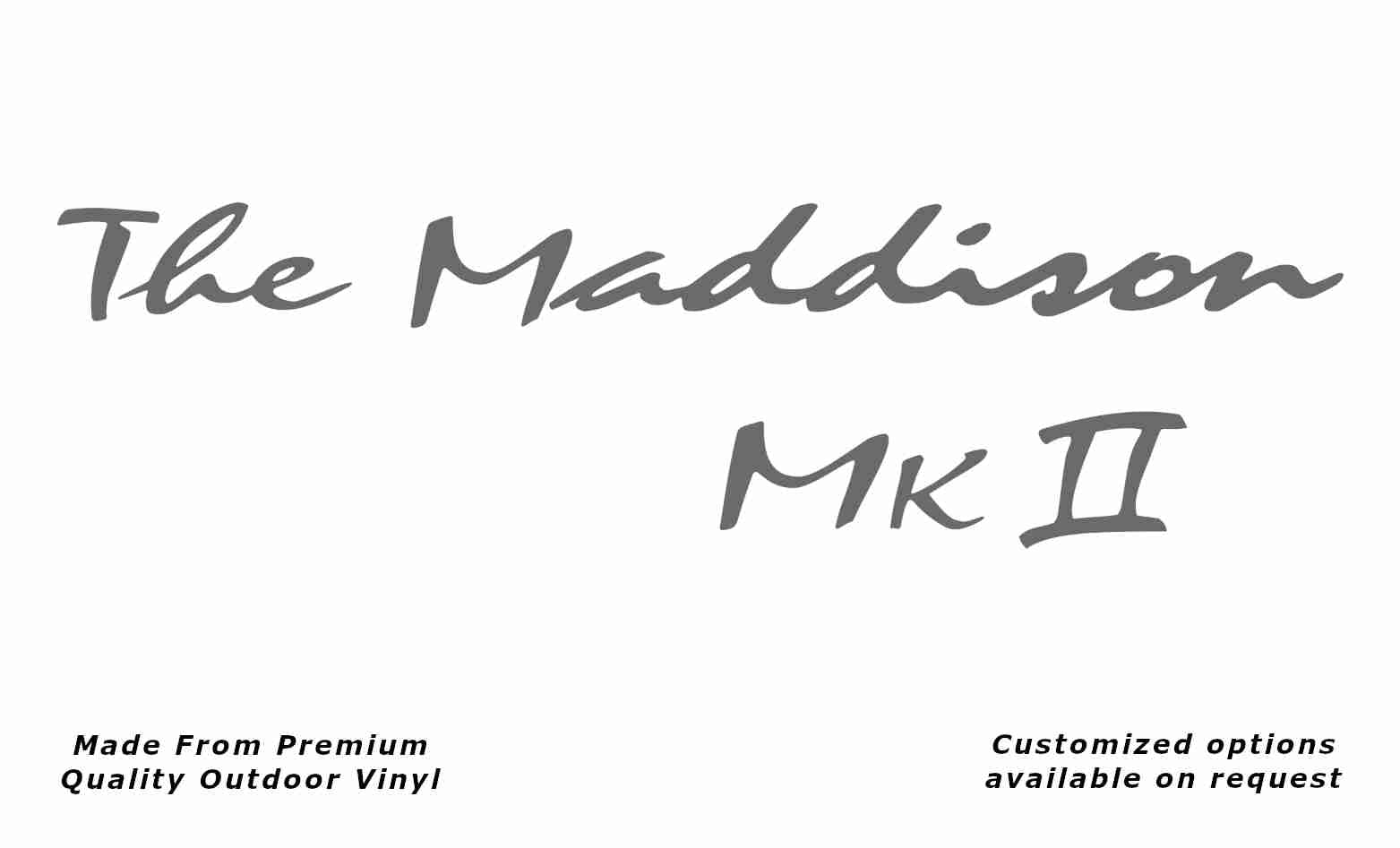 Avan the maddison mkii caravan replacement vinyl decal sticker in silver grey.