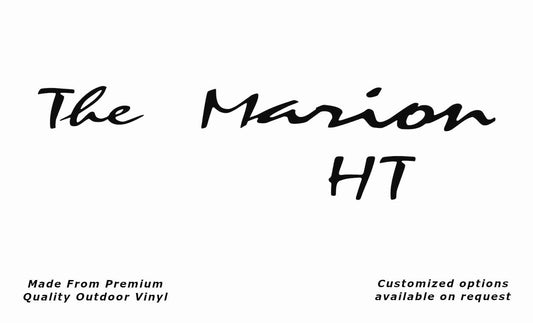 Avan the marion ht caravan replacement vinyl decal sticker in black.