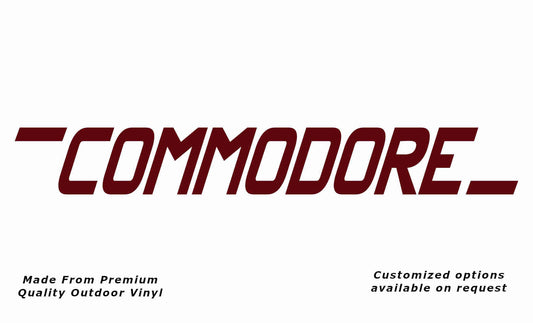 Commodore caravan vinyl replacement decal sticker in purple-red.