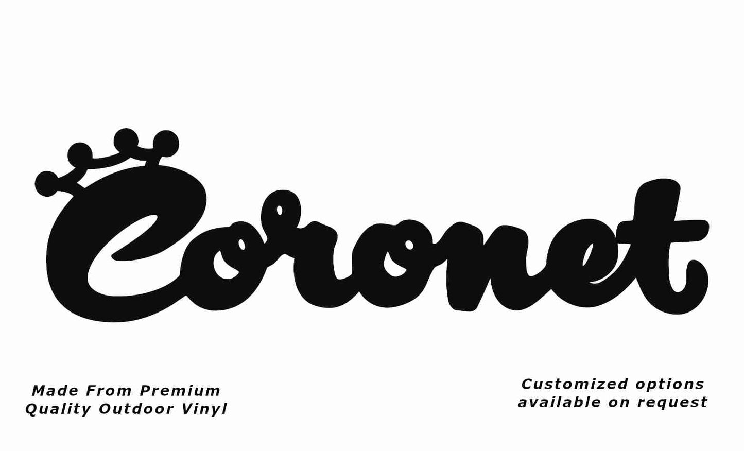 Coronet plain caravan replacement vinyl decal sticker in black.