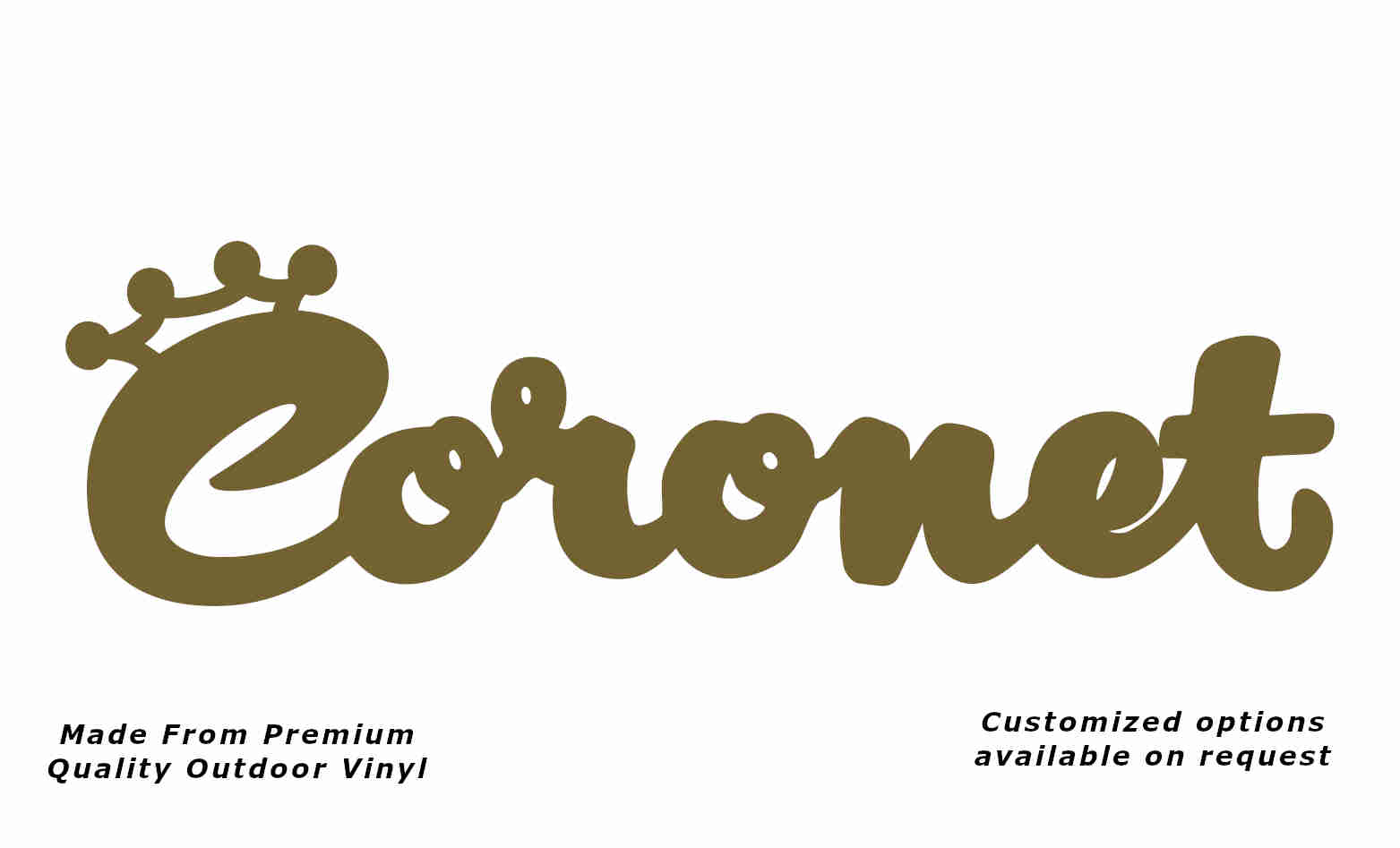 Coronet plain caravan replacement vinyl decal sticker in gold.