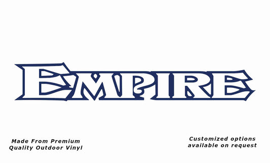 Empire 1995 caravan replacement vinyl decal sticker in dark blue.