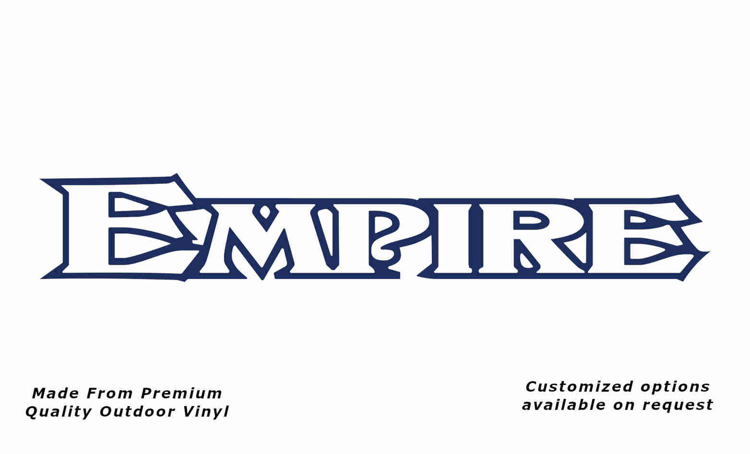 Empire 1995 caravan replacement vinyl decal sticker in dark blue.