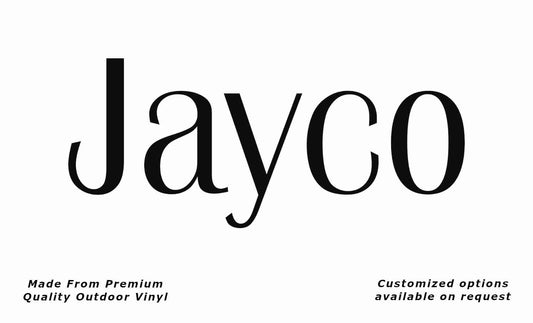 Jayco 2004 v2 caravan replacement vinyl decal sticker in black.