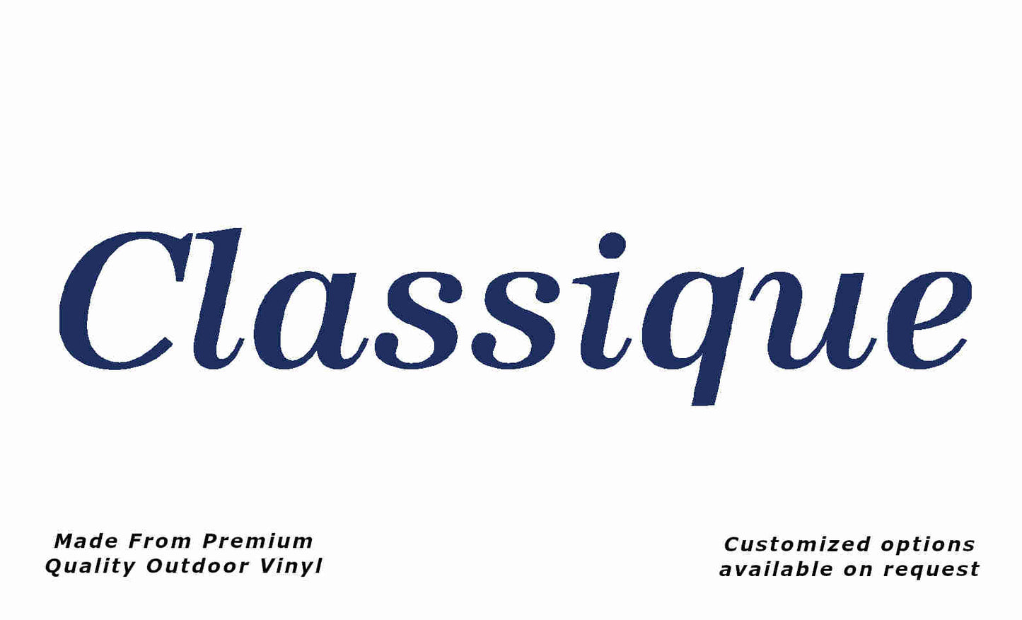 Jayco classique caravan vinyl replacement decal sticker in dark blue.