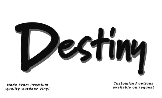 Jayco Destiny 2006-07 caravan replacement vinyl decal sticker in black and silver grey.