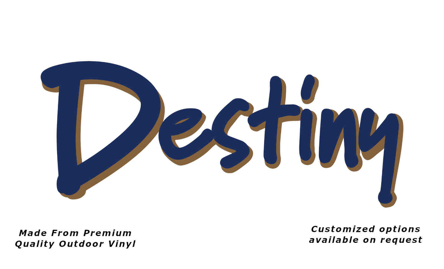 Jayco Destiny 2006-07 caravan replacement vinyl decal sticker in dark blue and gold.