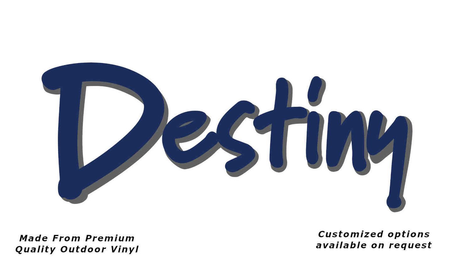 Jayco Destiny 2006-07 caravan replacement vinyl decal sticker in dark blue and silver grey.