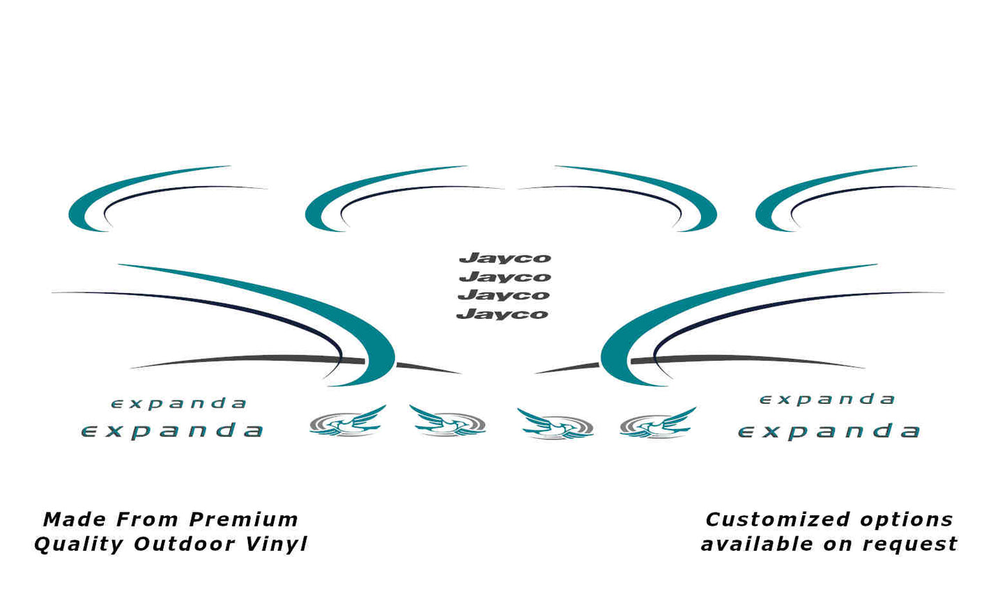 ayco Expanda 2007 replacement vinyl decal kit, suitable for the 18ft model.