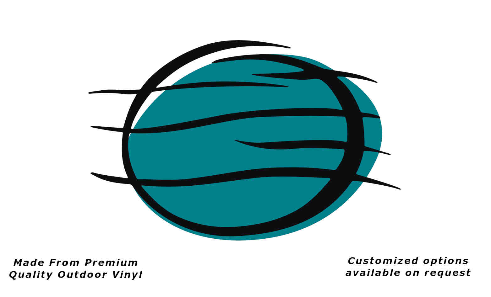 Jayco freedom sun left caravan vinyl replacement decal sticker in black and turquoise-blue.