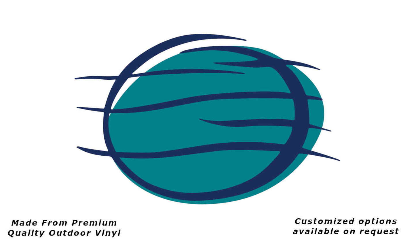 Jayco freedom sun left caravan vinyl replacement decal sticker in dark blue and turquoise-blue.