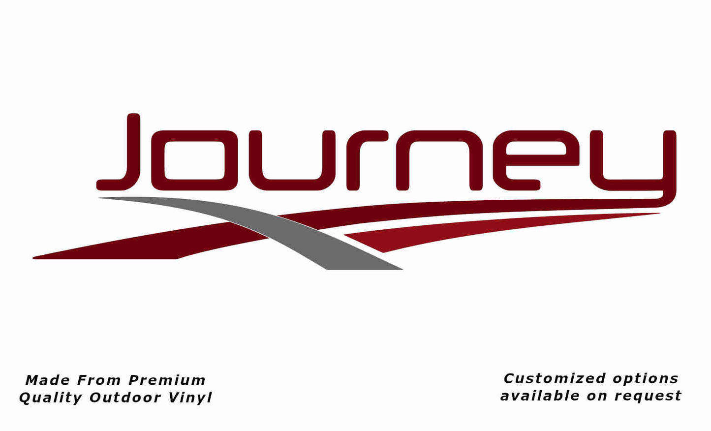 Jayco Journey 2014 caravan vinyl replacement decal sticker in burgundy, nickel and red.