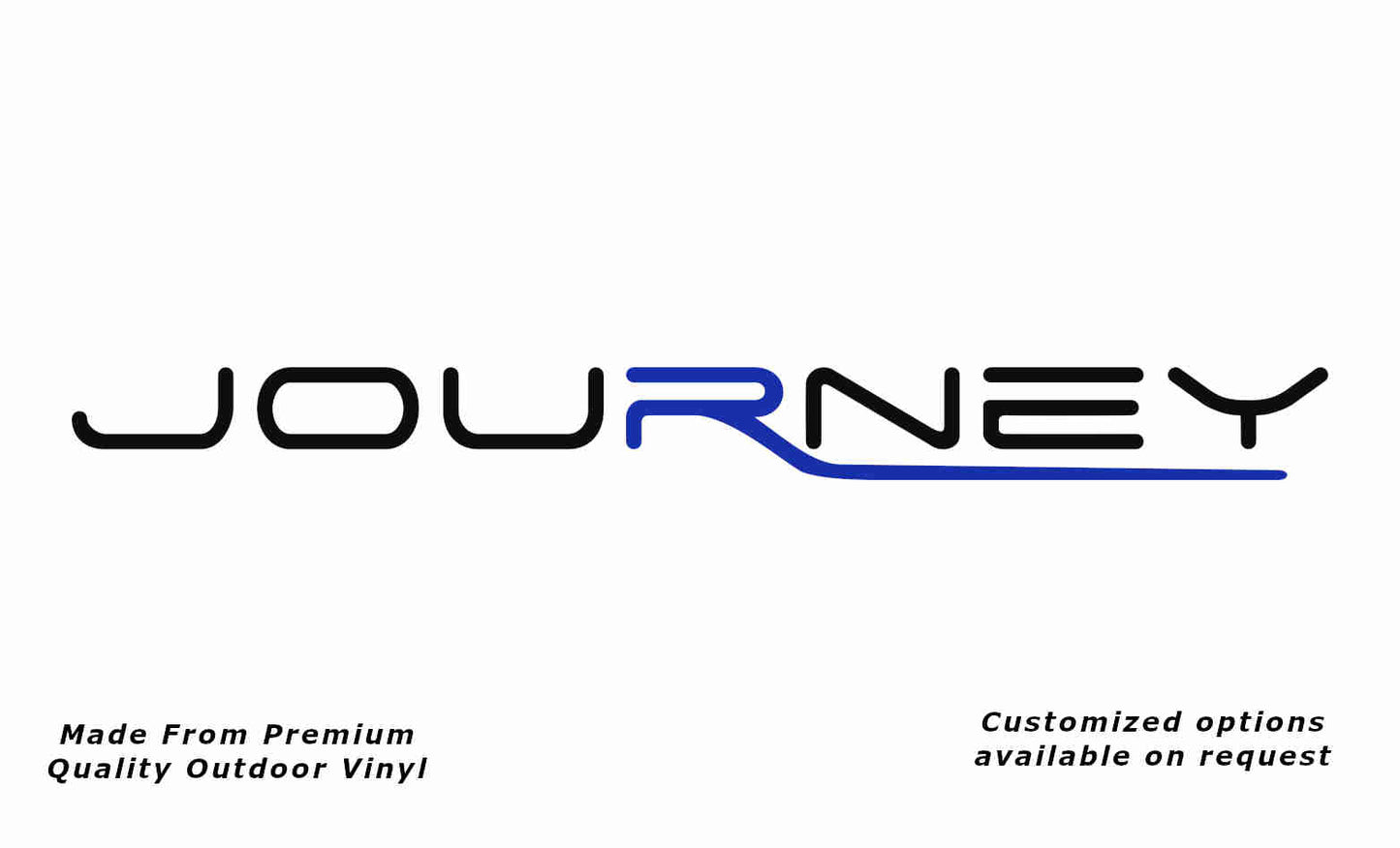 Jayco journey 2016 caravan vinyl replacement decal sticker in black and brilliant-blue.