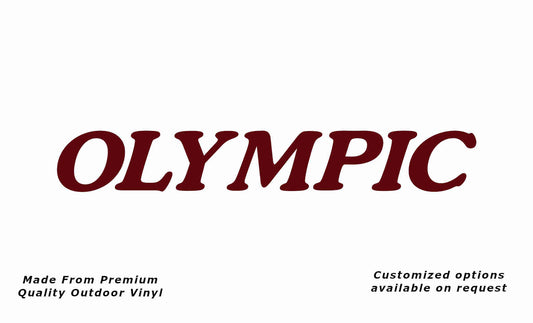Olympic 2005 caravan replacement vinyl decal in purple red.