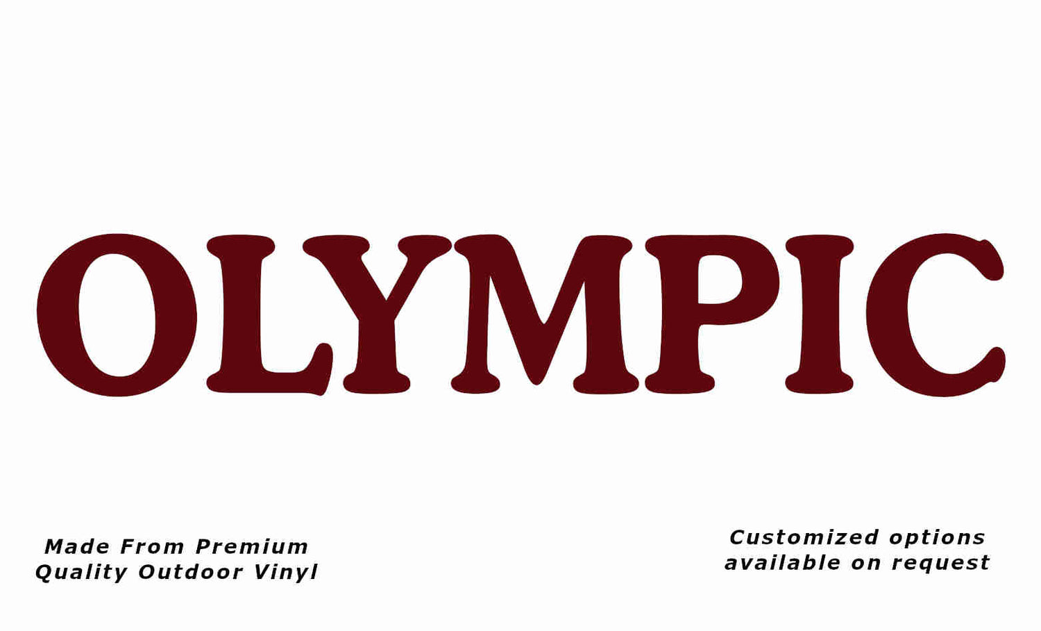 Olympic 1997 caravan replacement vinyl decal in purple red.