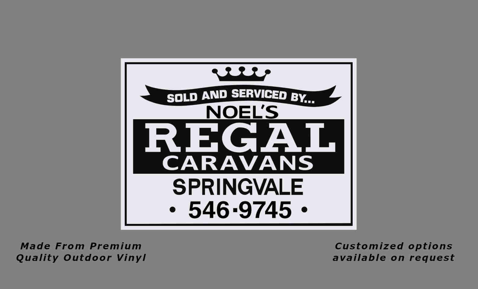 Regal Ride Decal Noel's Regal Sold and Service By Caravan Replacement Decals & Stickers ...