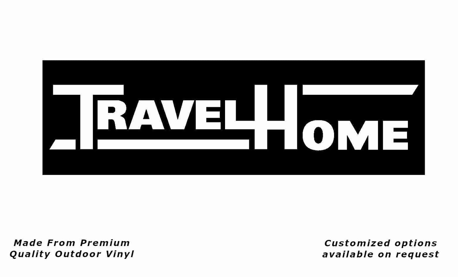 Travelhome caravan vinyl replacement decal sticker in black.