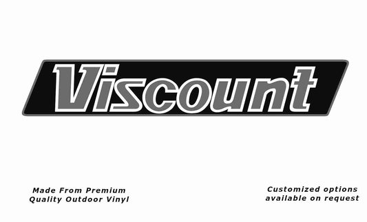 Viscount 1980s v1 caravan vinyl replacement decal sticker in black. and silver-grey.
