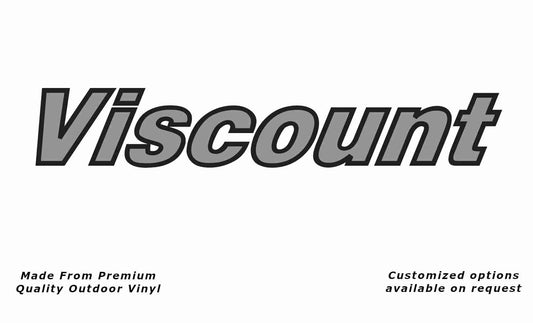 Viscount 1990s v1 caravan replacement vinyl decal sticker in black and silver-grey.