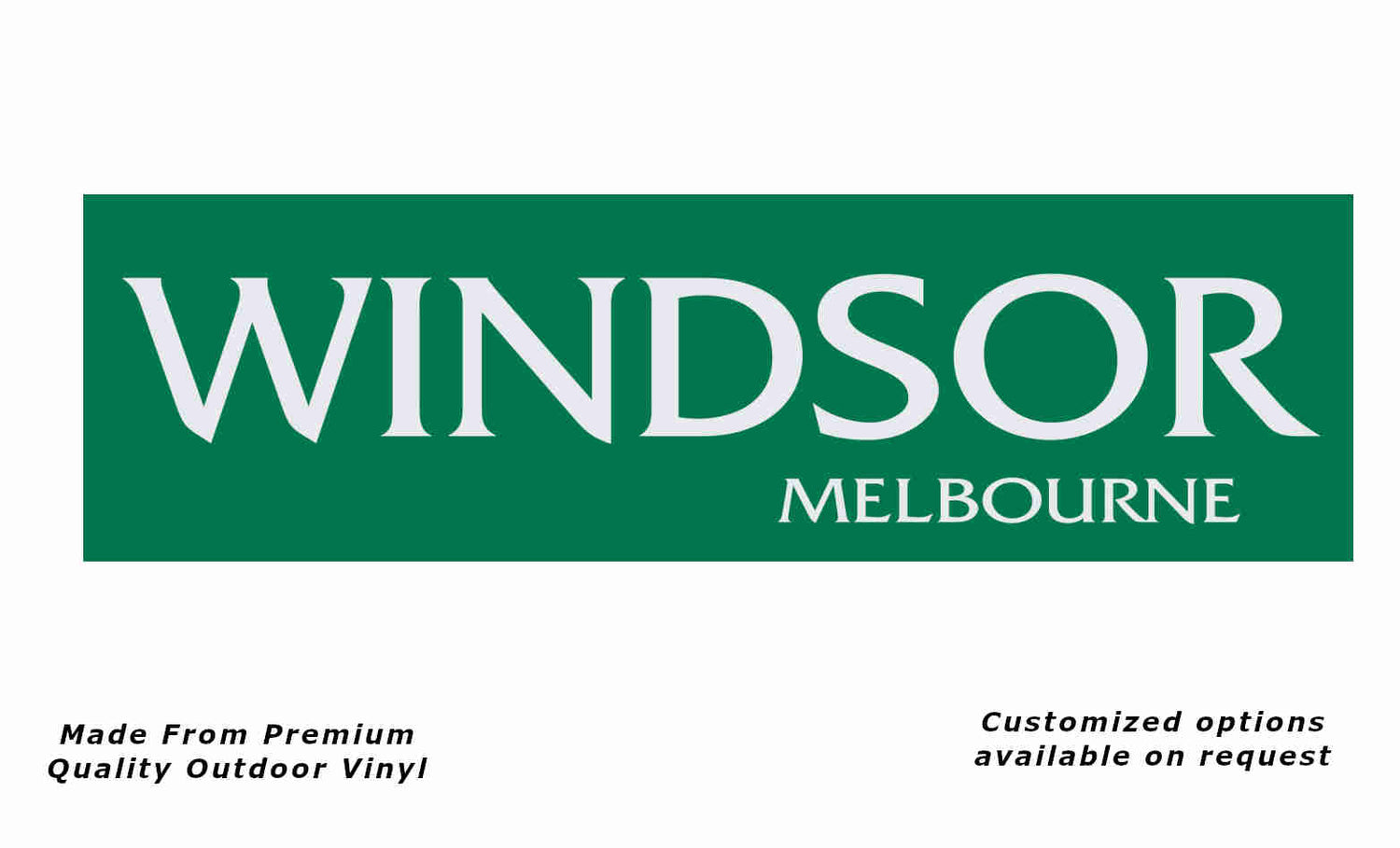 Windsor melbourne 1979-80 caravan replacement vinyl decal sticker in green and white.