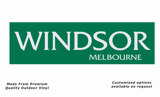 Windsor melbourne 1979-80 caravan replacement vinyl decal sticker in green and white.